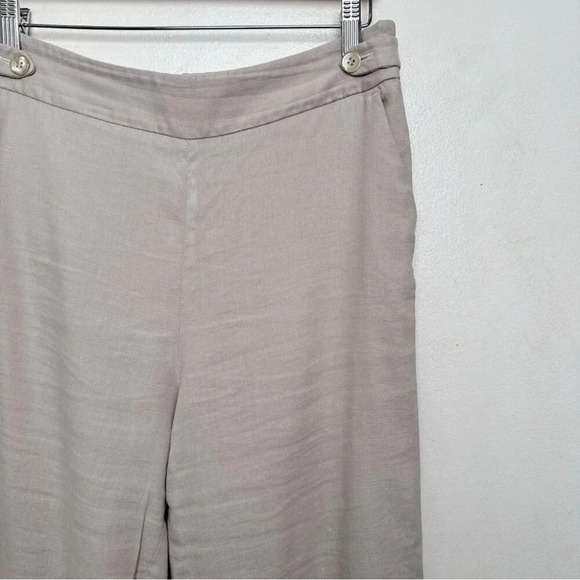 Talbots Womens 10P Natural Linen  High Waist Wide Leg Trouser - Picture 4 of 12
